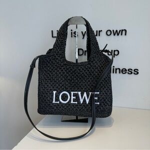 LOEWE black fashion straw bag